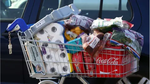 AFP Trolley full of Tesco products