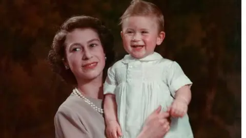 Royal Collection Trust/His Majesty King Charles Queen Elizabeth II with baby King Charles