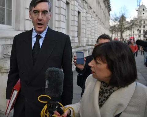 Getty Images Beth Rigby interviewing Leader of the House of Commons Jacob Rees-Mogg in February