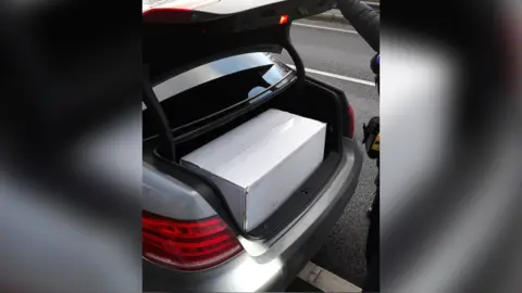 Northumbria Police Drugs in a box in the boot of a car