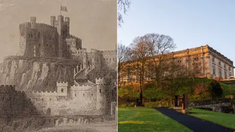 Nottingham City Council Nottingham Castle then and now