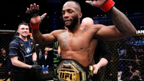 Getty Images Leon Edwards following his win over Kamaru Usman