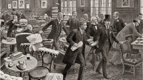 Getty Images A depiction from 1901of MPs being summoned to vote by the division bell