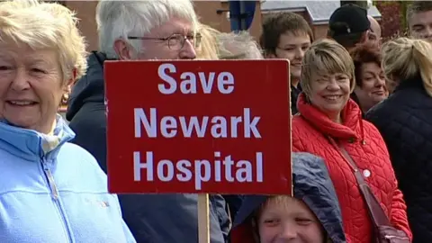 Protest outside Newark Hospital