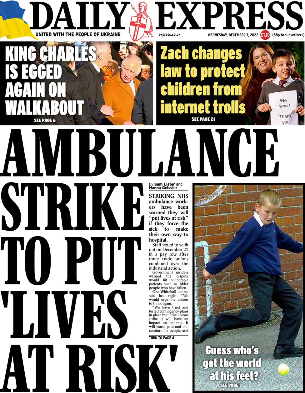 Daily Express front page
