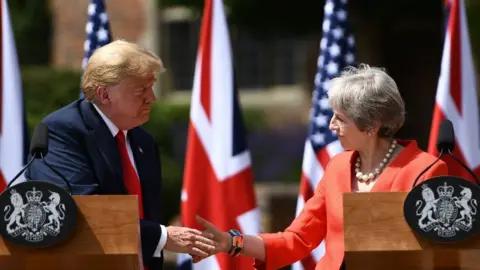 AFP President Trump and Prime Minister Theresa May hold a joint press conference at Chequers