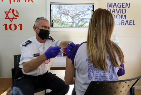 Reuters Vaccination of young girl in Israel