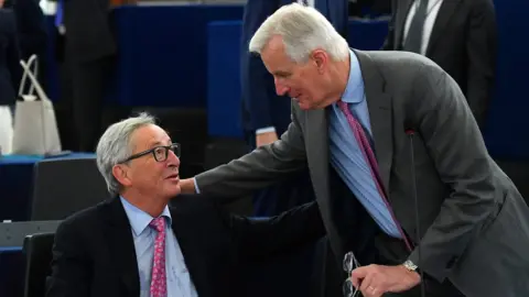 AFP Jean-Claude Juncker and Michel Barnier - 17 May