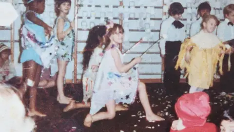 Family Katriona in a school play, aged eight