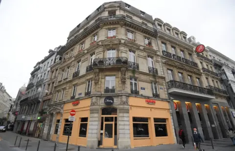 Getty Images A view of the "Monroe Bar", where a conservative Hungarian MEP and close ally of Prime Minister was caught by Belgian police fleeing a lockdown-busting party on November 27, 2020. -