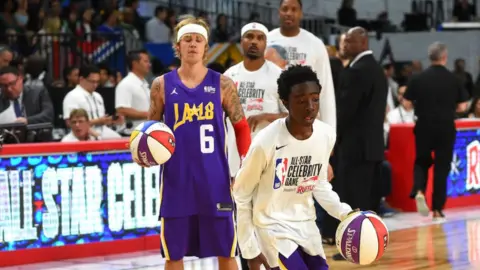 Getty Images Caleb McLaughlin and Justin Bieber