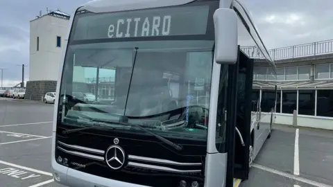 BBC The electric bus being trialled