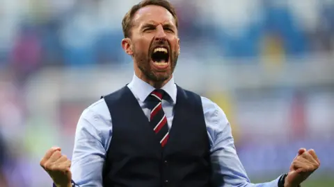 Getty Images Gareth Southgate wearing a waistcoat