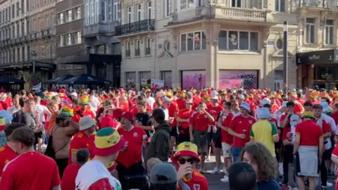 EatSleep Media / David Williams Wales fans in the centre of Belgium