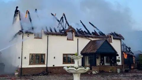 Essex Fire & Rescue House fire at Takeley, Essex