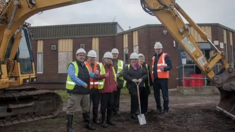 Shropshire Council Councillors sticking a spade in the ground