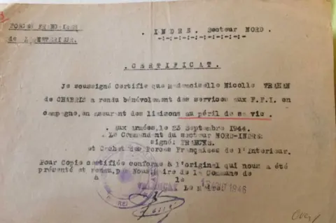 FRENCH MILITARY ARCHIVES An old typed note