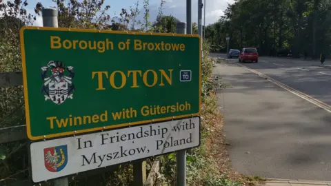 BBC Welcome to Toton sign