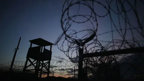 Getty Images A watch tower is seen in the currently closed Camp X-Ray which was the first detention facility to hold 'enemy combatants' at the U.S. Naval Station on June 27, 2013 in Guantanamo Bay,