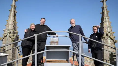 Chris Skipper A peregrine nesting platform at the top of a church in Cromer