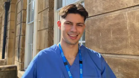 Oscar on a placement during his time at the University of Bristol