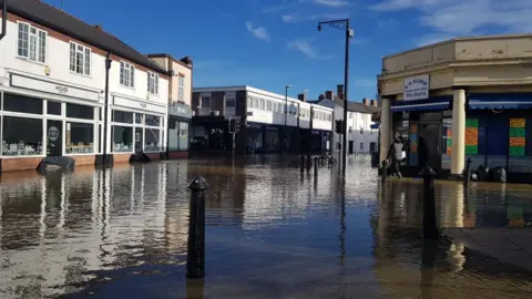 Shropshire flooding Roads and schools shut as river bursts banks