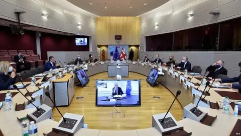 EPA Brexit discussions in Brussels
