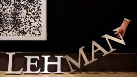 Getty Images Lehman sign being auctioned