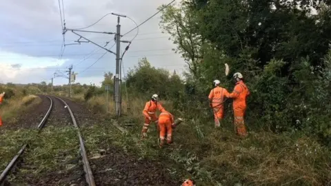 Alamy Railway workers