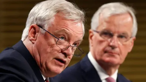 Reuters David Davis and Michel Barnier