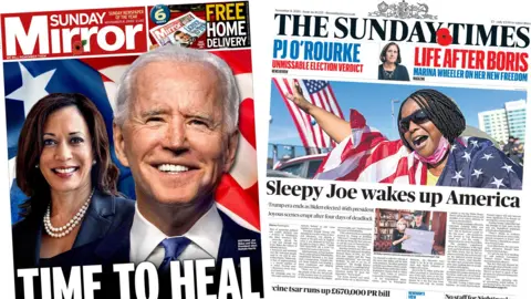 The Sunday Mirror and Sunday Times front pages