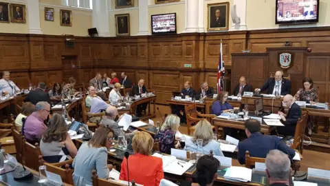 BBC Northamptonshire County Council met on Thursday to discuss cuts to services