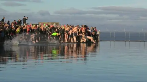 New Year's Day Dippers at Clevedon