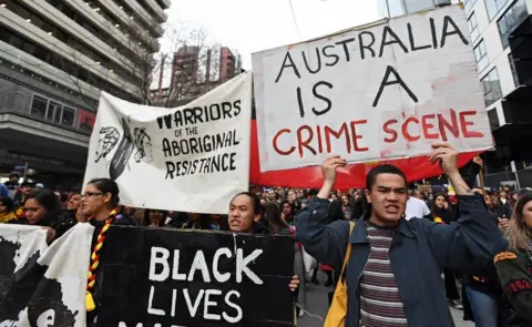EPA Protesters march down Bourke street in Melbourne, Australia, 28 July 2017.