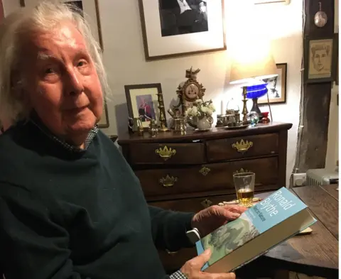 Colin Brown Ronald Blythe with a copy of his book Next to Nature