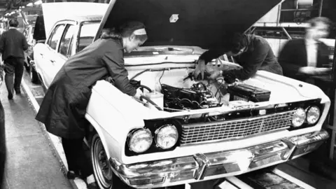 Getty Images The Vauxhall production line in 1968