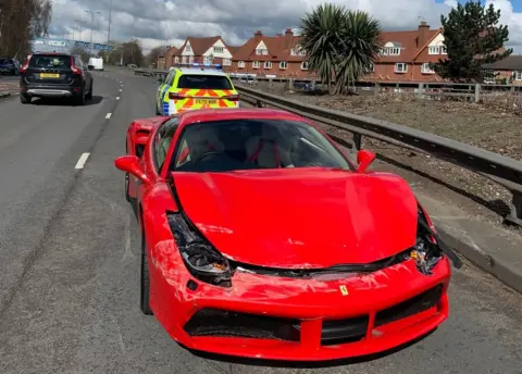 Derbyshire Roads Policing Unit Ferrari crash