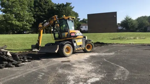 Elswick Trianlge Residents Association Digger at basketball court