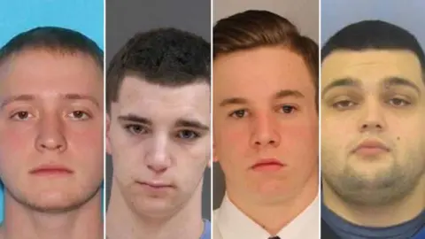 Bucks County District Attorney's Office The missing men. From left: Tom Meo, Dean Finocchiaro, Jimi Patrick, Mark Sturgis
