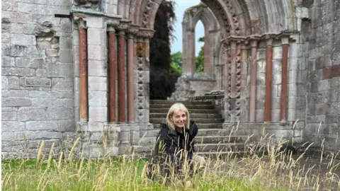 BBC Sarah Frankiln at Dryburgh Abbey