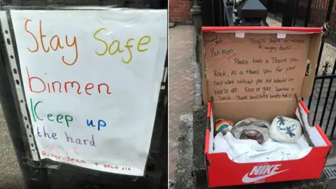 Sandwell Council Thank you note and box of thank you rocks