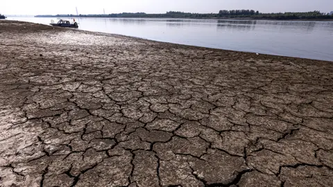 Getty Images Dried riverbed on the Yangtze