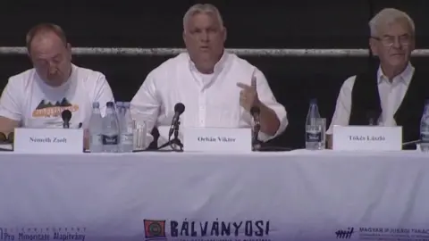 Reuters Victor Orban delivering the speech in Romania