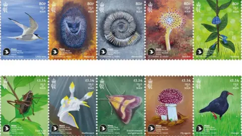 Iompo Stamps featuring paintings of wildlife