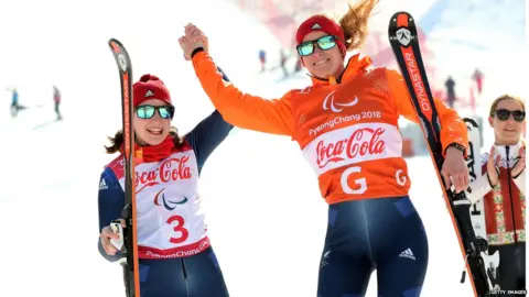 Getty Images Menna and her ski partner, Jen Kehoe
