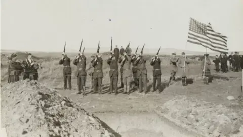 US National Archives The Otranto disaster of the Coast of Scotland. Funeral of the victims at Kilchoman, Islay, Scotland