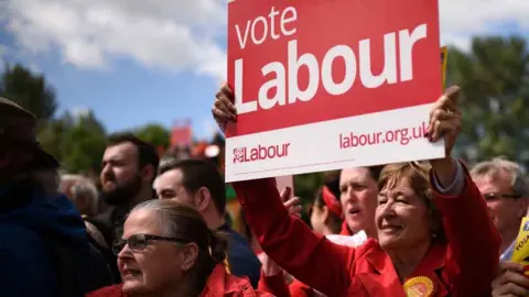 Getty Images Supporters voting Labour