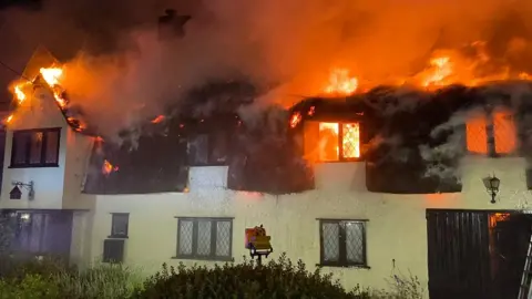 Essex Fire and Rescue Service Fire at a property in Cressing Road, Braintree