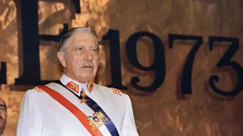 Getty Images Augusto Pinochet during an official ceremony in Santiago in 1973