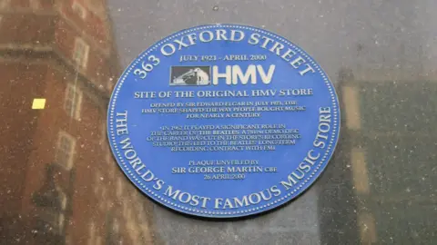 Getty Images Plaque to first HMV shop